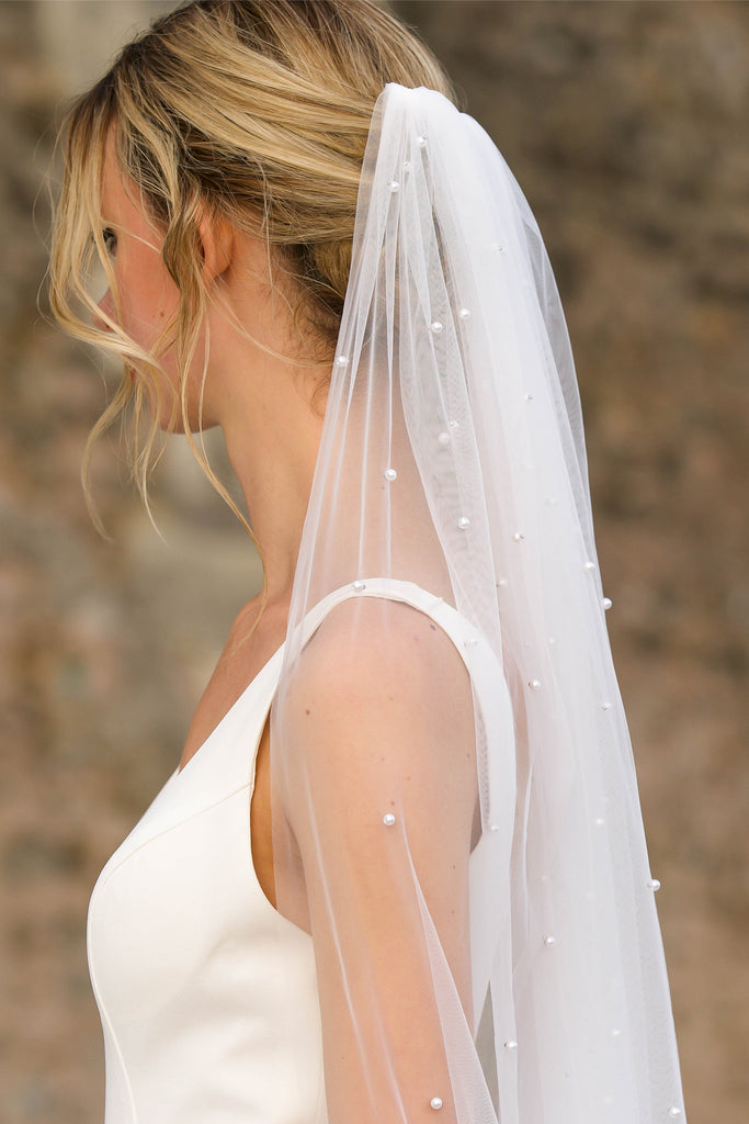 Custom Made Long Tulle Veil BridalMelody BRIDALMELODY